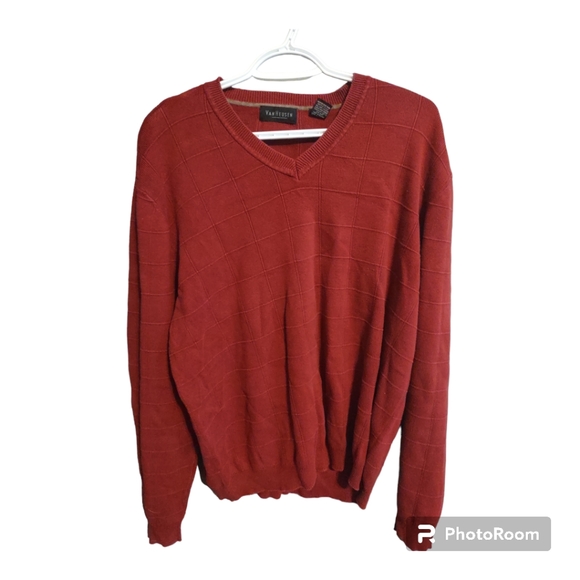 Van Heusen men's crew neck red sweater - Picture 1 of 3